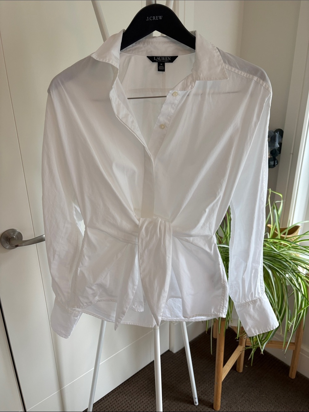 Lauren Ralph Lauren White Tie-Front Button Down Shirt